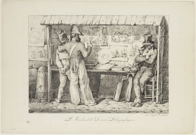 Le marchand de dessins lithographiques, between 1818 and 1819 by Nicolas Toussaint Charlet